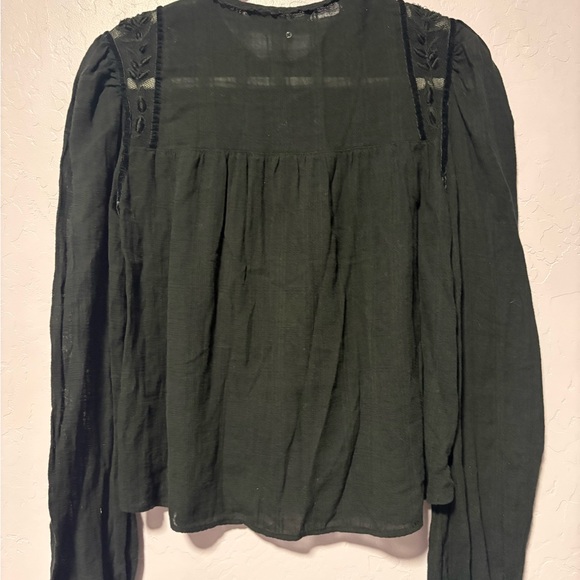 Zara Dark Green Embroidered Blouse - Picture 4 of 6